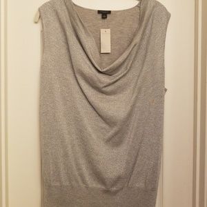 NWT - Ann Taylor Silver sleeveless shirt